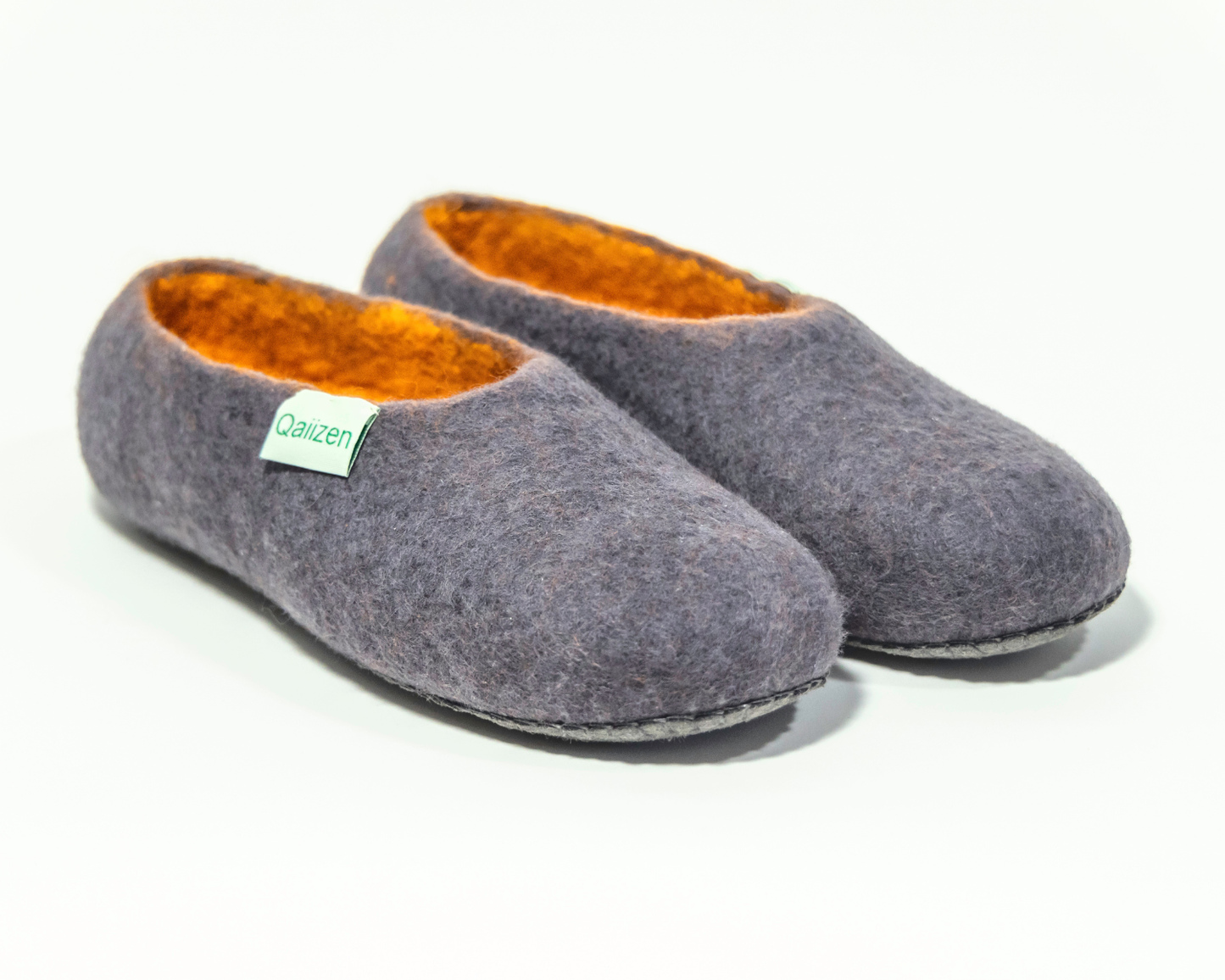 Felted slippers low back grey