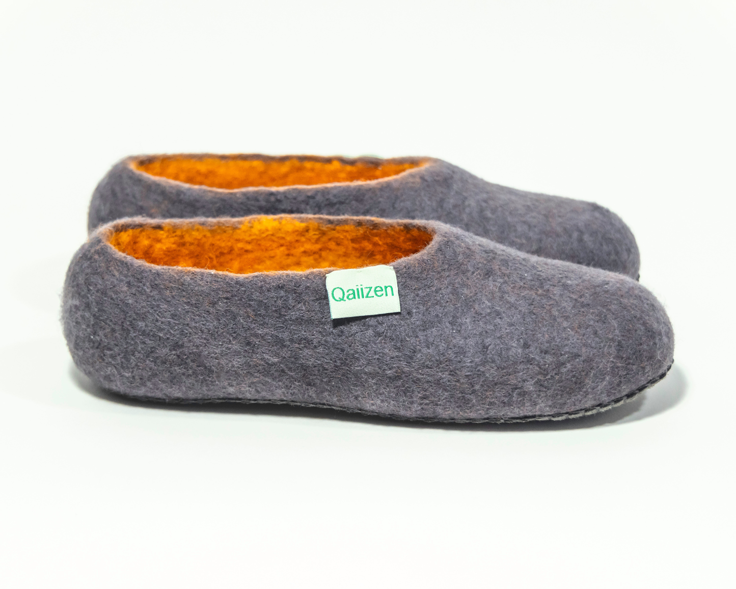 Felted slippers low back grey