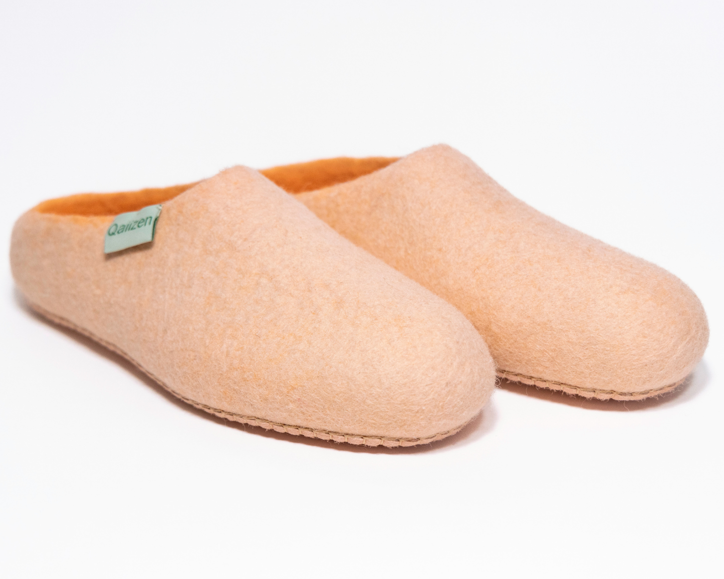 Felted slippers low back cream