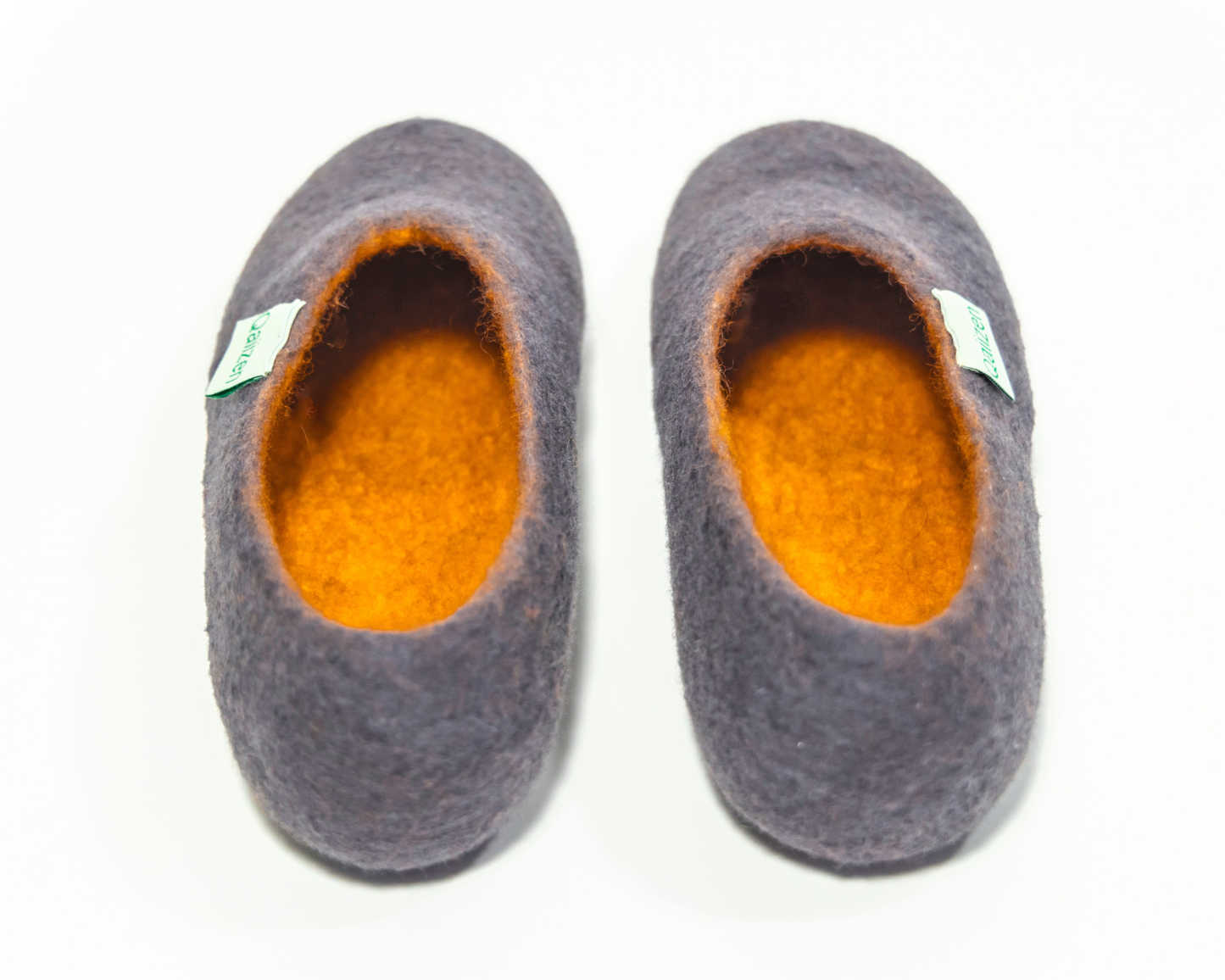 Felted slippers low back grey