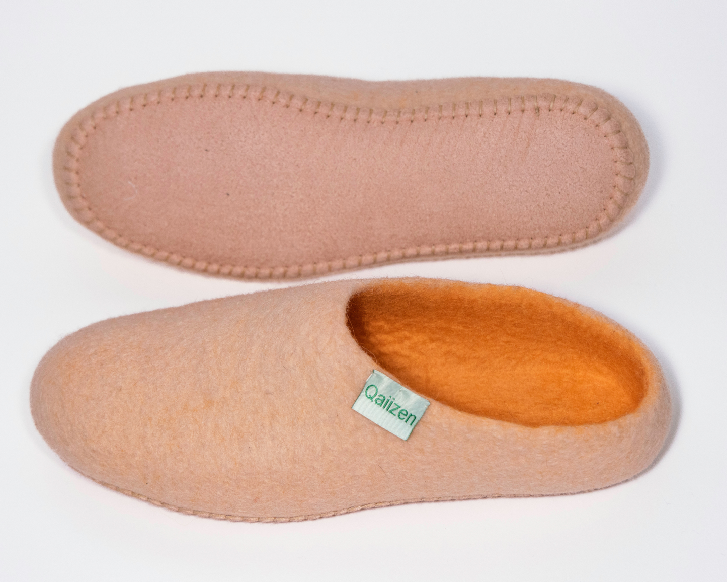 Felted slippers low back cream