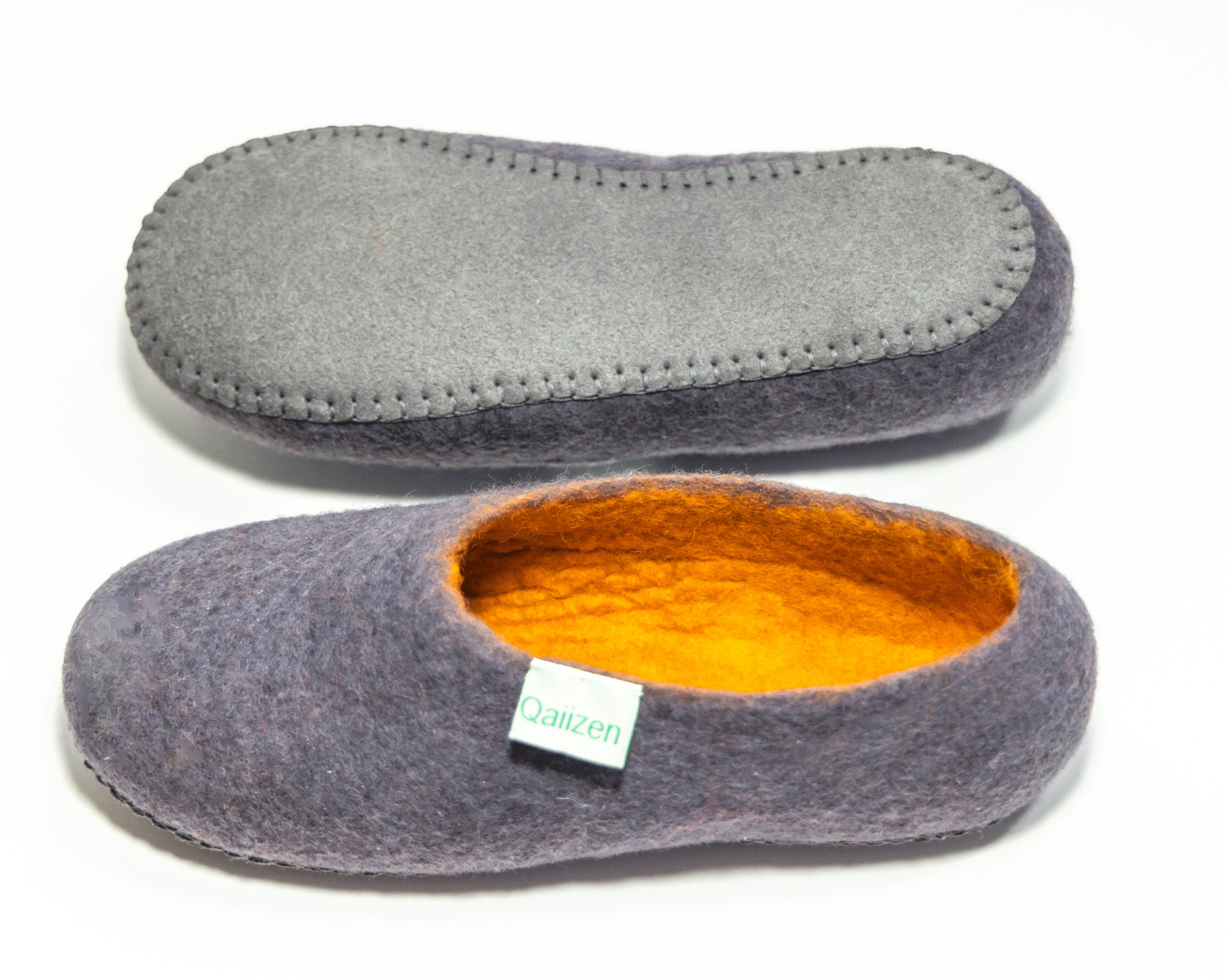Felted slippers low back grey