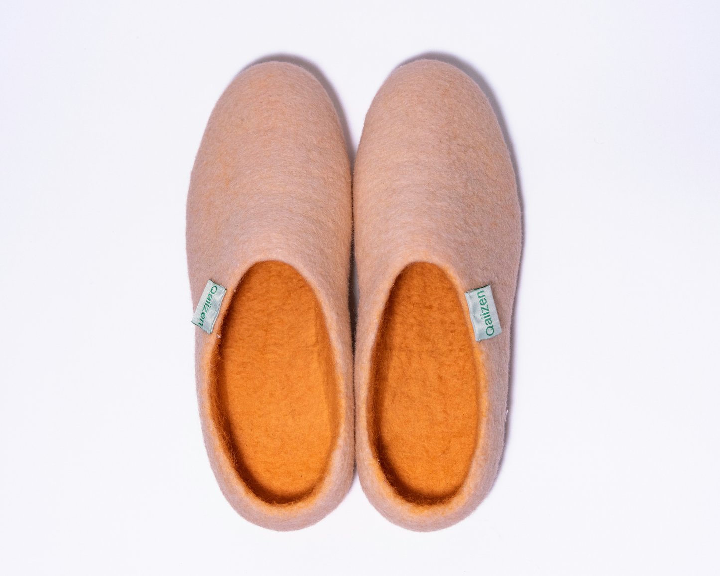Felted slippers low back cream