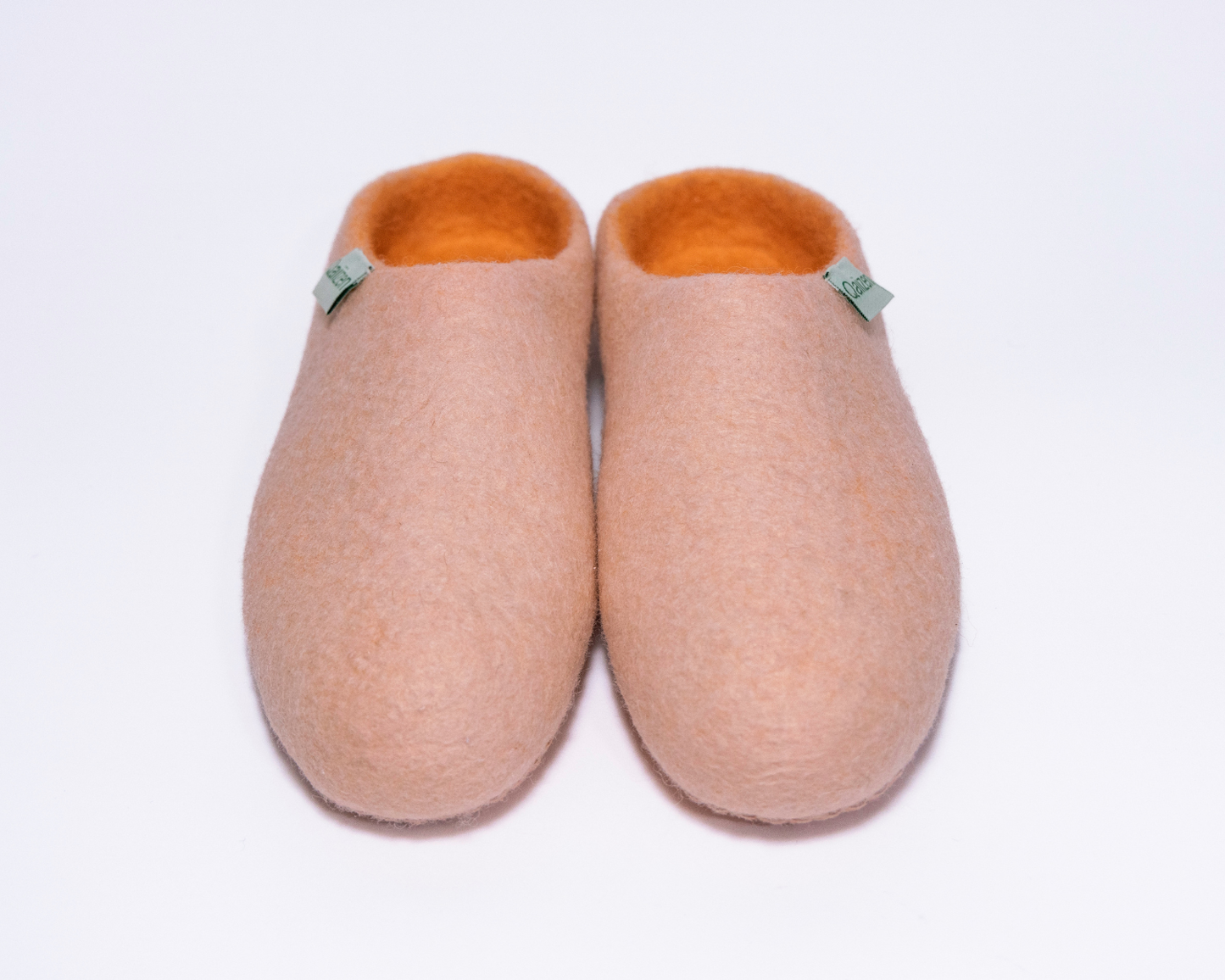 Felted slippers low back cream