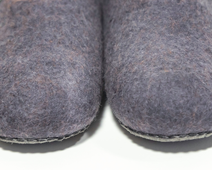 Felted slippers low back grey